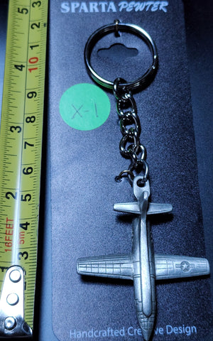 Bell X-1 Pewter Airplane Keychain