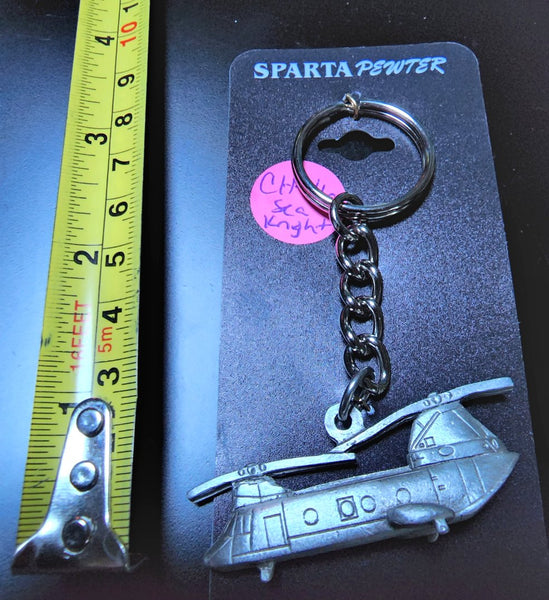 Boeing Vertol CH-46 Sea Knight Helicopter Pewter Keychain