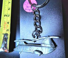 Boeing Vertol CH-46 Sea Knight Helicopter Pewter Keychain