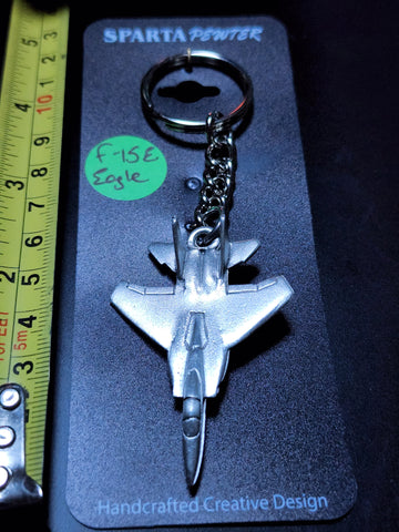 McDonnell Douglas F-15E Strike Eagle Airplane Pewter Fighter Keychain