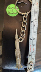 NASA 3D Saturn V Rocket Pewter Keychain