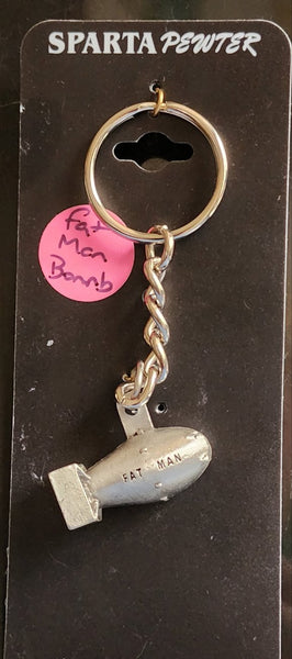 Fat Man 3D Atomic Bomb Pewter Keychain