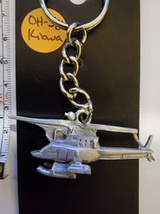 Bell OH-58 Kiowa Helicopter Pewter Keychain