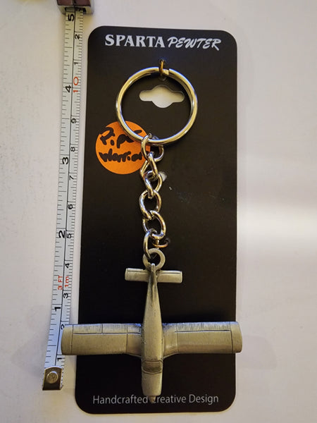 Piper Warrior Pewter Airplane Keychain