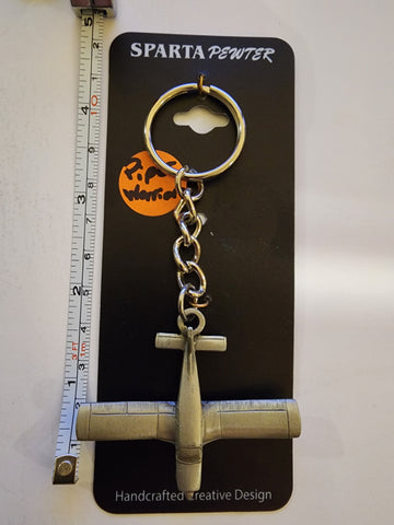Piper Warrior Pewter Airplane Keychain