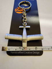 Piper Warrior Pewter Airplane Keychain