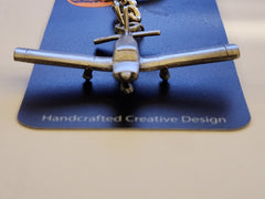 Piper Warrior Pewter Airplane Keychain