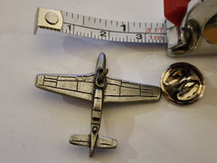 WWII North American Aviation P-51 Mustang Fighter Airplane Pewter Lapel Pin