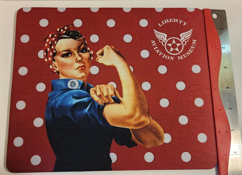 Rosie the Riveter Polka Dot LAM Mouse Pad