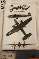 B-25 Georgie's Gal Line Art Airplane Magnet
