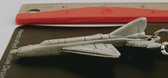 Mikoyan-Gurevich MiG-21 Pewter Jet Airplane Keychain