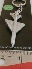 Mikoyan-Gurevich MiG-21 Pewter Jet Airplane Keychain