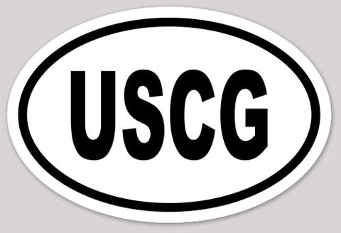 Oval "USCG" (United States Coast Guard) Euro Acronym Sticker
