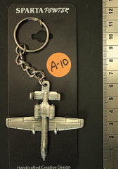 Fairchild Republic A-10 "Warthog" Thunderbolt II Pewter Airplane Keychain