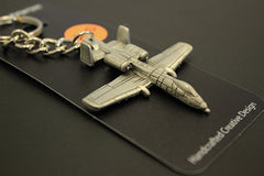 Fairchild Republic A-10 "Warthog" Thunderbolt II Pewter Airplane Keychain