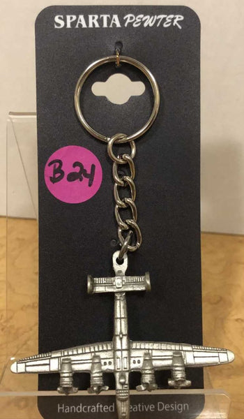 WWII Consolidated B-24 Liberator Airplane Pewter Keychain