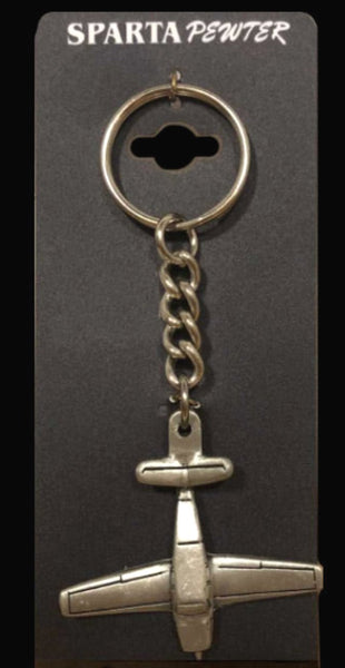 Beechcraft Bonanza V35B V-Tail Pewter Airplane Keychain