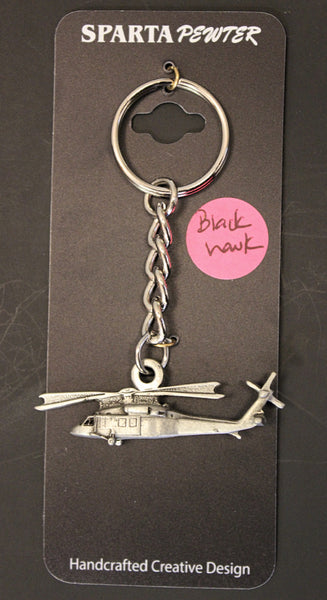 Sikorsky UH-60 Black Hawk Helicopter Pewter Keychain