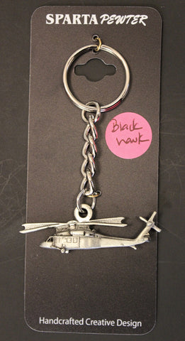 Sikorsky UH-60 Black Hawk Helicopter Pewter Keychain