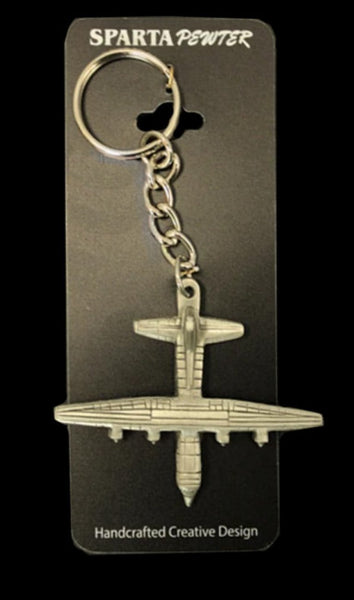 Lockheed C-130 Hercules Airplane Pewter Keychain