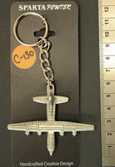 Lockheed C-130 Hercules Airplane Pewter Keychain