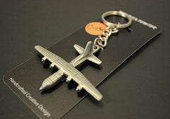 Lockheed C-130 Hercules Airplane Pewter Keychain