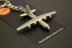 Lockheed C-130 Hercules Airplane Pewter Keychain
