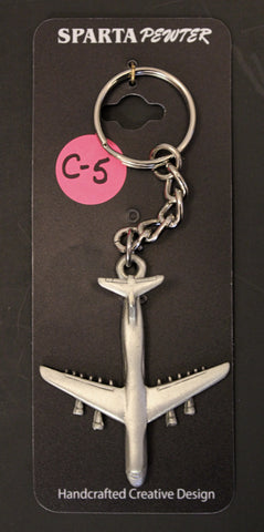 Lockheed C-5 Galaxy Airplane Pewter Keychain
