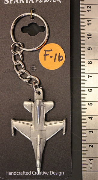 General Dynamics F-16 Fighting Falcon Airplane Pewter Keychain