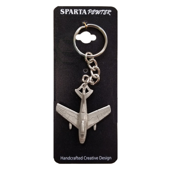 North American F-86 Sabre Airplane Pewter Keychain