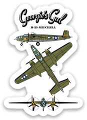 B-25 Georgie’s Gal Line Art Mini Magnet