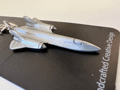 Lockheed SR-71 Blackbird Airplane Pewter Keychain