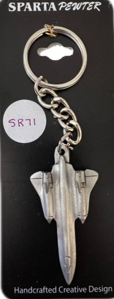 Lockheed SR-71 Blackbird Airplane Pewter Keychain