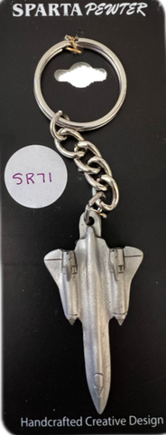 Lockheed SR-71 Blackbird Airplane Pewter Keychain