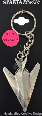 Lockheed F-117 Nighthawk Stealth Jet Airplane Pewter Keychain