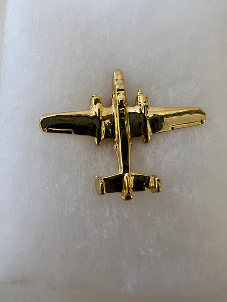 B-25 Bomber Gold Over Pewter Lapel Pin