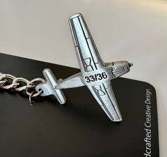 Beechcraft Baron Straight Tail Pewter Airplane Keychain