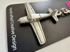 Beechcraft Baron Straight Tail Pewter Airplane Keychain