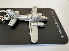 Beechcraft Baron Pewter Airplane Keychain