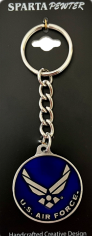 U.S. Air Force Enamel (USAF) Logo Pewter Keychain