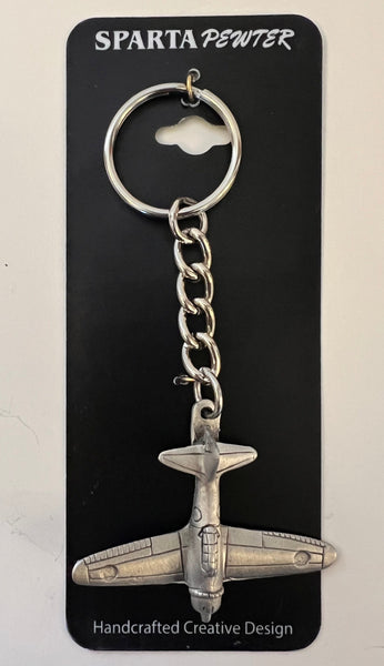WWII Mitsubishi A6M Japanese "Zero" Pewter Airplane Keychain