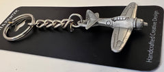 WWII Mitsubishi A6M Japanese "Zero" Pewter Airplane Keychain