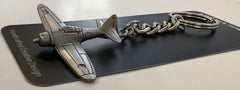 WWII Mitsubishi A6M Japanese "Zero" Pewter Airplane Keychain
