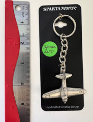WWII Mitsubishi A6M Japanese "Zero" Pewter Airplane Keychain