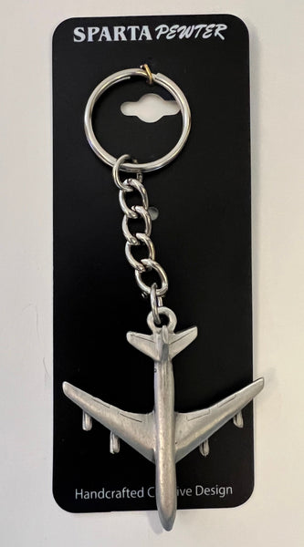 Northrop Grumman E-8 Joint STARS Pewter Airplane Keychain
