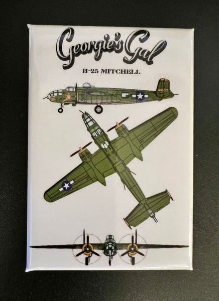 B-25 Georgie's Gal Line Art Airplane Magnet