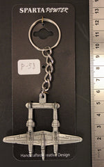 WWII Lockheed P-38 Lightning Airplane Pewter Keychain