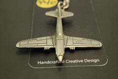WWII Curtiss P-40 Warhawk Pewter Airplane Keychain
