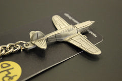 WWII Curtiss P-40 Warhawk Pewter Airplane Keychain