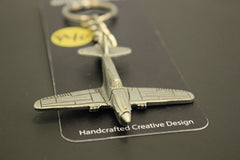 WWII Curtiss P-40 Warhawk Pewter Airplane Keychain